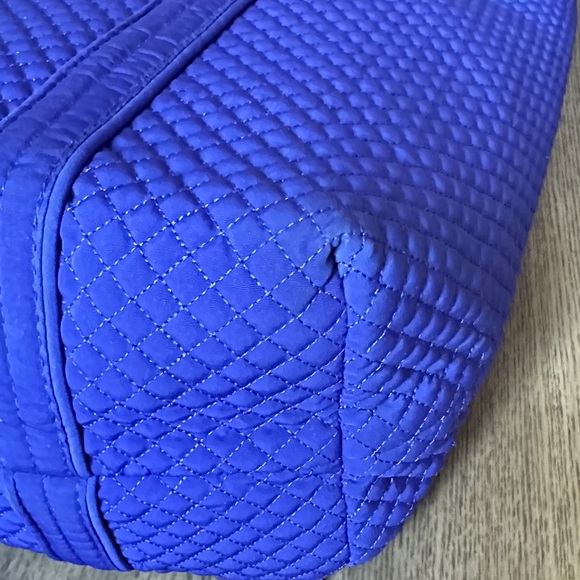 Vera Bradley Midnight Blue Large Textured Quilted Shoulder Handbag Travel Tote - Picture 11 of 16
